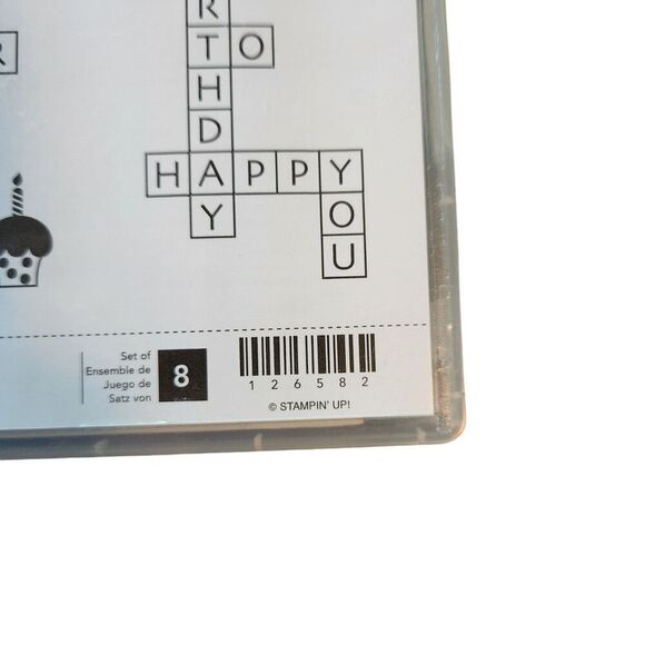 Stampin' Up! CROSS MY HEART Stamp Set of 8 126582 Crossword Sentiments Words - Picture 3 of 5